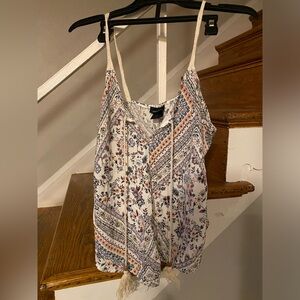 Rue21 tank Top knit spaghetti straps with floral pattern Size Medium